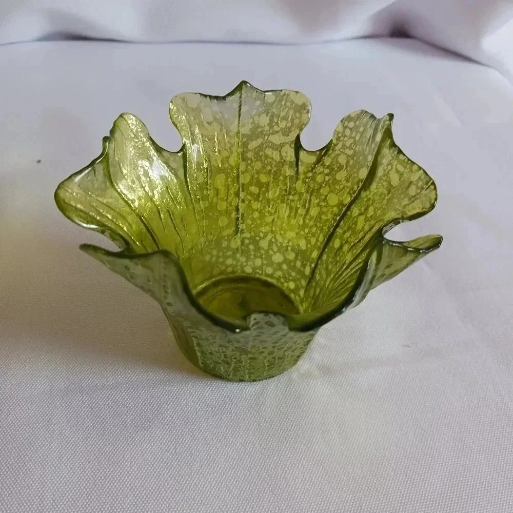 Green tea light holder set of 4